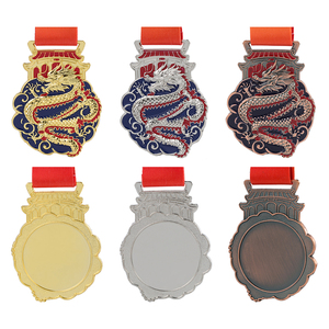 Medalla de Metal con Forma de Dragón, Premio para Competencia de <span class=keywords><strong>Artes</strong></span> Marciales y Lucha de Cultura Asiática JP0113 - Product Image 1