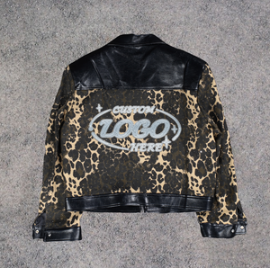 Chaqueta de Motociclista Unisex de Alta Calidad, de Poliéster/Algodón, Lavada y Teñida, Talla Grande, Color Personalizable, Cremallera, Bordada, Informal de Otoño - Product Image 3