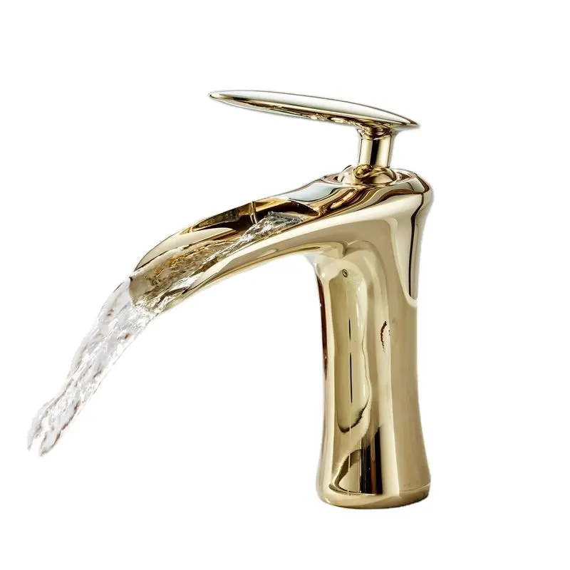 Gold Basin Water Mixer Tap Brass Taps For Bathroom