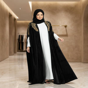 Robes Abaya Kaftan de maternité en velours, longueur ras du sol, tenue musulmane, nouvelle robe traditionnelle disponible dans toutes les tailles, facile à manipuler - Product Image 4