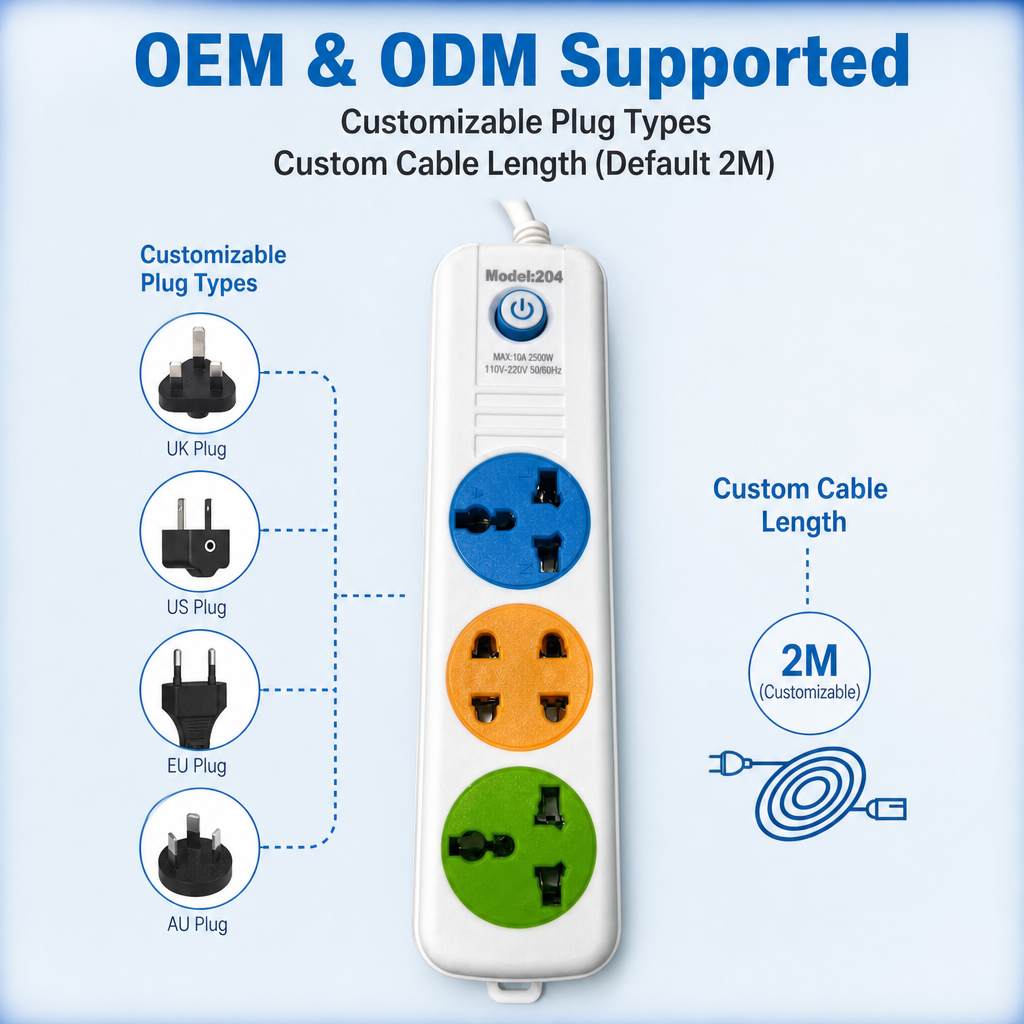OEM Wholesale Universal Plug Socket 4 Gang AC Main Switch Hotel Bedroom Desktop Kitchen Portable Multi Outlet Extension Board · image 4