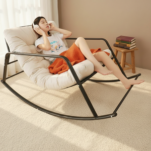 Fauteuil <span class=keywords><strong>à</strong></span> <span class=keywords><strong>bascule</strong></span> moderne pour chambre <span class=keywords><strong>à</strong></span> coucher, <span class=keywords><strong>double</strong></span> fauteuil <span class=keywords><strong>à</strong></span> <span class=keywords><strong>bascule</strong></span> avec accoudoirs, chaise longue de jardin respirante avec poches latérales, fauteuil paresseux - Product Image 1