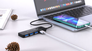 Rohs מוסמך אולטרה-דק 4 יציאות USB-C usb 3.0 + 2.0 מיני רכזת abs splitter 5gbps נתונים טעינת מלאי גבוה - Product Image 5