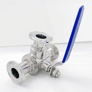 Válvula de Bola de Tres Vías Rápida de Acero Inoxidable Sanitario SS304/316L, Accesorio de Abrazadera, Válvula de Bola de Tres Vías de Instalación Rápida para Tuberías - Product Image 4