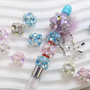 16mm High Cargo Alloy Hollow Zircon Drill Ball beads Czech Drill Color Rhinestone Hanging Ball DIY Mobile Phone Chain