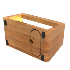 5 في 1 محمول سريع الشحن خشبي 15 واط شعار مخصص هدية ساعة منبه رقمية مع شحن لاسلكي - Product Image 6