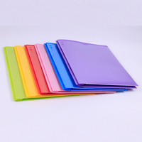 Carpeta de archivos de 3 puntas, portafolio de plástico, 2 bolsillos, 3 agujeros, 2 ranuras para tarjetas, hoja protectora de documentos, surtido de Color sólido
