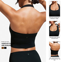Débardeurs courts de yoga personnalisés pour femmes, respirants, à bretelles croisées, à maintien élevé, dos ouvert, rembourrés, 100% Nylon, infroissables