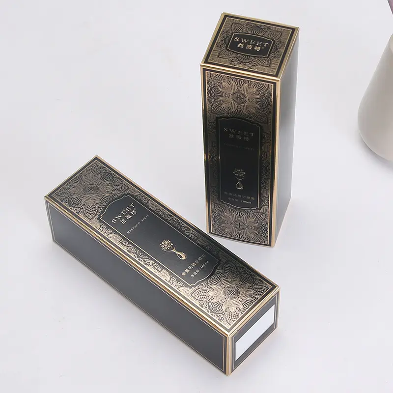 Échantillon boîte cosmétique en papier d'emballage texturé pliable de qualité luxe ensemble pour cosmétiques boîte de papier d'huile de vernis à ongles