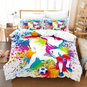 Customized logo 3D <strong>Football</strong> Printed Duvet Cover Set Made of 100% Polyester Fiber 400TC Soft and Comfortable Duvet Cover - Product Image 1