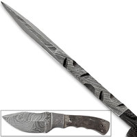 Couteau de chasse et de survie en acier Damas de haute qualité à prix abordable pour usage extérieur avec étui en cuir
