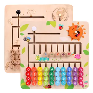 Color Hand-Move Digital Computing Board sussidi didattici scuola primaria matematica impara addizione sottrazione labirinto giocattoli in legno per bambini