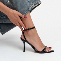 Nouvelles sandales à talons élégantes pour femme, décontractées et de soirée, à bout pointu, à enfiler, avec amorti