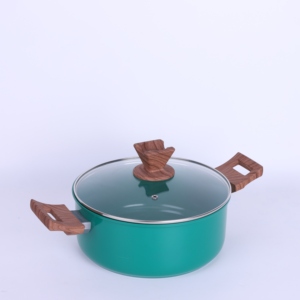 Oem Die gang không dính chậu và chảo với gỗ nhìn xử lý <span class=keywords><strong>Cookware</strong></span> sets nướng PAN - Product Image 3