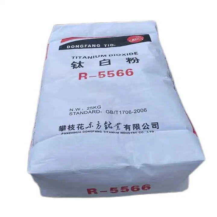 China ti2 venda quente dongfang dióxido de titânio r5566 tiopla 25 kg saco preço para pintura