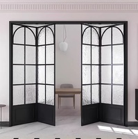 Porte pliante industrielle robuste en alliage d'aluminium à cadre ultra-étroit avec verre, haute résistance à l'humidité pour balcon et salon