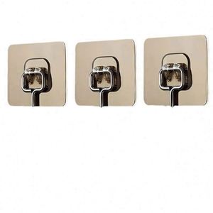 Strong <b>Adhesive</b> Stainless Steel Wire <b>Hook</b> Carved Detachable Single Tier Door Clothes Bathroom Wall-Nail Free Leather Material - Product Image 4
