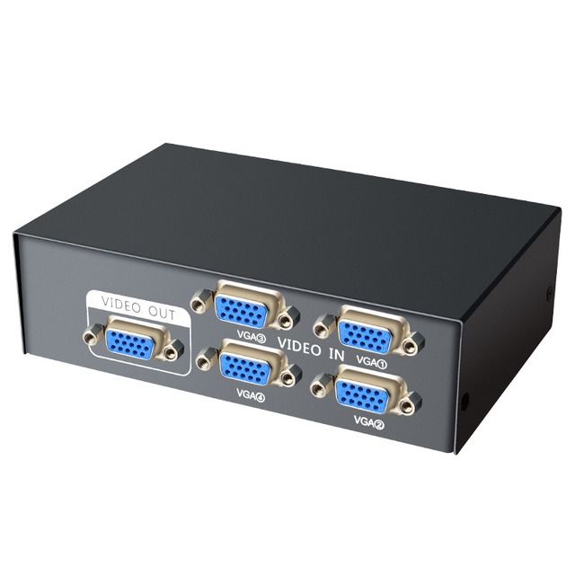 VGA Video Switcher 4 in 1 Out Multiple Computer Video Screen Switching Display