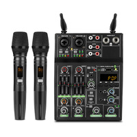 Console de mixage audio intégrée avec suppression du bruit, microphone sans fil un-à-deux pour console de mixage activée, pour carte son en direct
