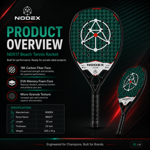 Racchetta da Beach <span class=keywords><strong>Tennis</strong></span> NODEX Premium OEM, in Fibra di Carbonio 18K, Personalizzabile e Professionale - Product Image 3