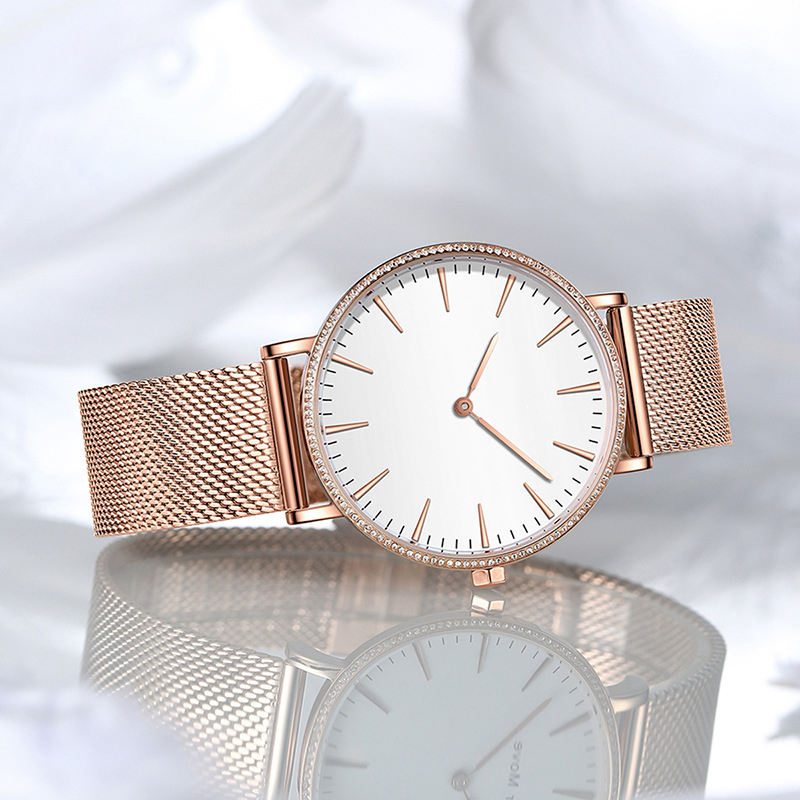 Stylish Slim Ladies Watch with Big Dial Luxury Bezel