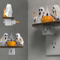 Veilleuse en résine d'Halloween, décoration d'ambiance effrayante, veilleuse fantôme avec prise américaine, décorations pour la maison et le jardin, cadeaux d'Halloween
