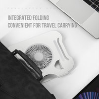 Support de refroidissement portable en aluminium pliable pour ordinateur portable avec hauteur réglable et ventilateur pour tablette PC