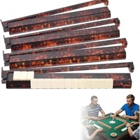 Règle de Mahjong style juif américain 2-en-1, support de tuiles et support de Mahjong avec tige de poussée, 17,5/20 pouces, en matériau ABS, écologique et portable