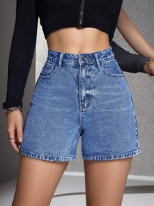 Shorts en jean vintage non élastiques, personnalisés, style européen et américain, pour femmes, amples et décontractés - Product Image 1
