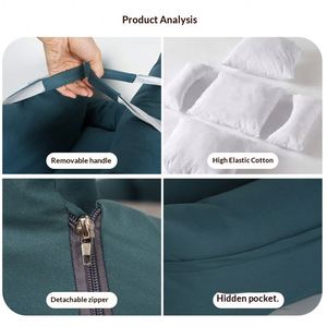 Sac de transport portable de luxe en coton écologique avec fermeture éclair et housse amovible pour chiens et chats, idéal pour la voiture - Product Image 2