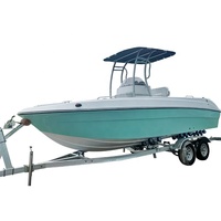 Bateau de pêche rapide à console centrale en fibre de verre de 20 pieds avec télécommande pour divertissement familial, 8 personnes, vente en gros
