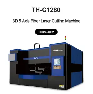 Tihi C1280 3D 5 eksen kapalı tip 1000w ~ 2000w hassas Fiber lazer kesim makinesi