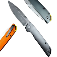 Couteau de poche pliant de haute qualité en acier 8Cr14MoV, lame à pointe tombante, boucle de lanière dorée, manche en aluminium, EDC, camping, OEM