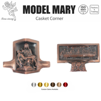 Esquina de Ataúd al por Mayor Modelo Mary, de Aleación de Zinc Bronce Antiguo, Herrajes para Esquinas de Ataúd, Suministros Funerarios