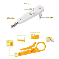 Kit d'Outils Réseau Professionnel Tout-en-un avec Poinçon, Testeur de Câble, Dénudeur et Pince à Sertir pour Câblage et Terminaison, Sac en Nylon Inclus