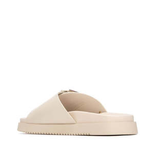 Xti Women's Beige <b>Slide</b> Sandals 39mm Heel 3 Cm Comfortable Flat <b>Slip</b>-On Shoes For Summer Wear - Product Image 3