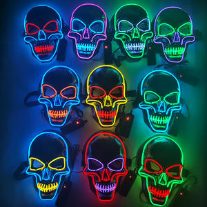 Masque facial LED El Horror en gros, masque LED Joker en PP à lumière froide pour Halloween, masque LED en forme de V pour soirée costumée - Product Image 3