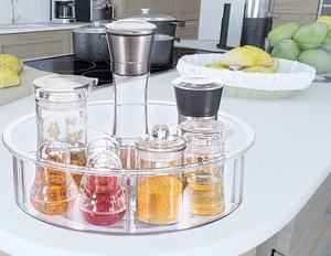 Support à épices pour <span class=keywords><strong>placard</strong></span> de cuisine, meuble de <span class=keywords><strong>rangement</strong></span> avec <span class=keywords><strong>plateau</strong></span> <span class=keywords><strong>tournant</strong></span> discret 3002, organisateur suan paresseux - Product Image 6