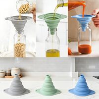 Entonnoir pliable portable pour la cuisine, en silicone de qualité alimentaire, petit entonnoir