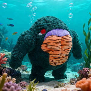 Peluche Originale di Design Personalizzato a Forma di Squalo Muscoloso, Simpatico Animale Marino Imbottito - Product Image 4