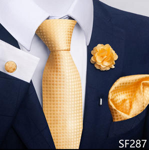 8cm シルクネクタイセット メンズ ミックスカラー ネクタイ・ハンカチ・カフス・ブローチ フォーマル ビジネス 花柄 紳士用ネクタイ - Product Image 4