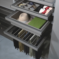 ZYTH Rail coulissant rétractable avec amortisseur, tiroir de rangement multifonctionnel en cuir pour placard, porte-pantalons coulissant intégré