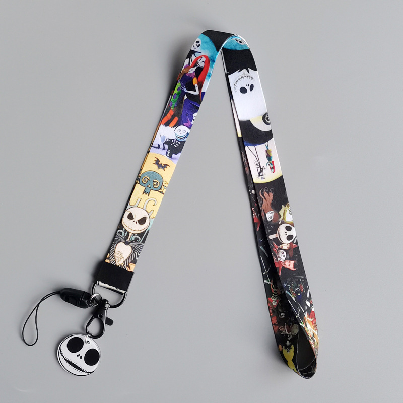 Cool Cartoon Horrible Jack Skellington Lanyards Pendant Anti-Lost Neck Strap Card Holder ID Card Satin Lanyards Halloween Gifts Image 2