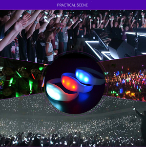กำไลข้อมือซิลิโคน LED แบบกำหนดโลโก้เองได้ สำหรับงานปาร์ตี้ ตอบสนองต่อเสียงเพลง  กำไลข้อมือ LED RFID ตอบสนองต่อการเคลื่อนไหวสำหรับคอนเสิร์ต - Product Image 5