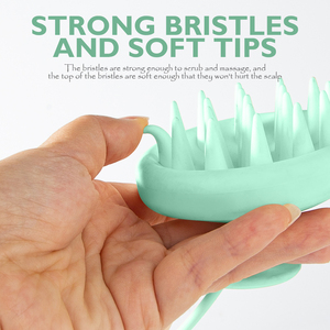 Peigne de traitement des pellicules, brosse de lavage des cheveux sous la douche, brosse exfoliante du cuir chevelu, brosse de <span class=keywords><strong>massage</strong></span> du cuir chevelu en silicone, brosse à shampooing avec corde de suspension - Product Image 5