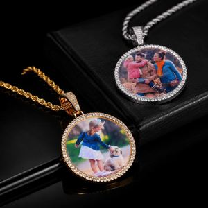 Custom Iced Out Zircon Memory Photo <b>Locket</b> Pendant Hip Hop Style Silver Plated Necklace - Product Image 5