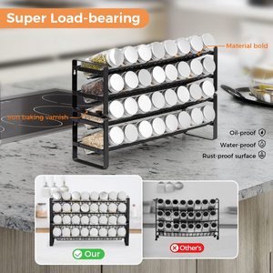 Metal Empilhável Spice <span class=keywords><strong>Rack</strong></span> Wall Mount Countertop Spice <span class=keywords><strong>Rack</strong></span> Organizador De Armazenamento Prateleira para Cozinha <span class=keywords><strong>4</strong></span>-Tier Spice Organizer <span class=keywords><strong>Rack</strong></span> - Product Image 5