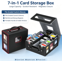 Nouvel ensemble à grande capacité avec fixation magnétique, boîte à cartes PU multifonctionnelle détachable pour fenêtre et boîte de rangement pour cartes de marque TCG