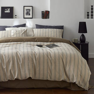 2025 nouveau quatre pièces fou amour rayure contrôle coton literie haut niveau Simple automne housse de couette plante luxe plante drap de lit - Product Image 5