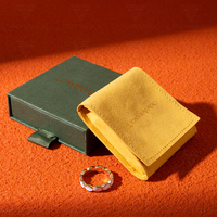 Boîte à bijoux durable LionwrapacK, style tiroir - Boîte en papier écologique avec pochette en daim, petit emballage cadeau